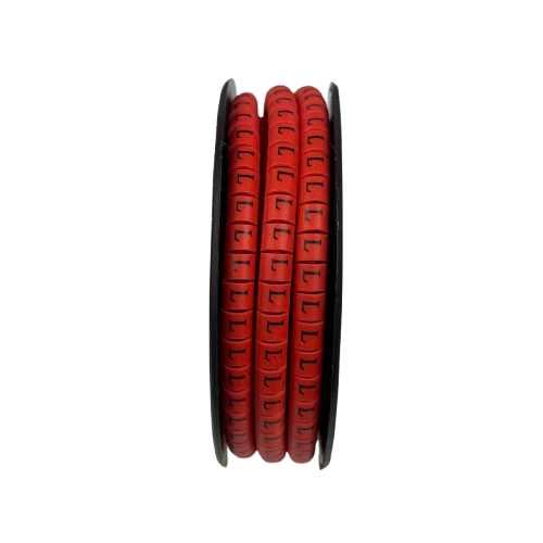 Grippes (L) Cable Marker 3.6mm to 5.2mm 500pcs per Roll Red