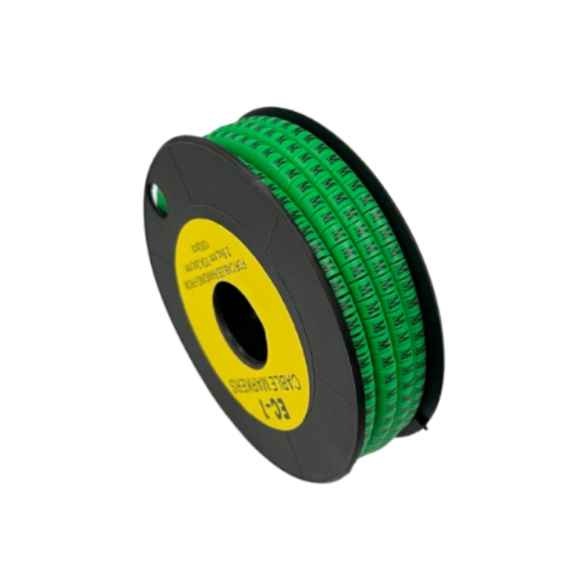 Cable (M) Marker EC-1 Green 2.6mm to 4.2mm 1000pcs 1 Roll EC-1G(M) Wire Tagging