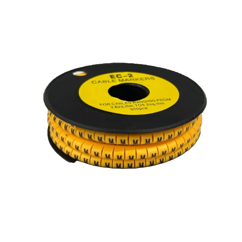 Grippes (M) Cable Marker 3.6mm to 5.2mm Color Yellow 1roll 500pcs) EC-2Y Wire Tagging