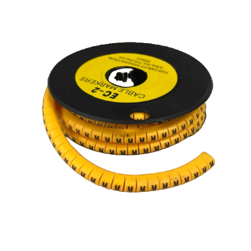 Grippes (M) Cable Marker 3.6mm to 5.2mm Color Yellow 1roll 500pcs) EC-2Y Wire Tagging