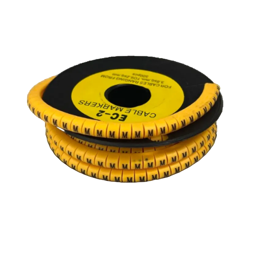 Grippes (M) Cable Marker 3.6mm to 5.2mm Color Yellow 1roll 500pcs) EC-2Y Wire Tagging