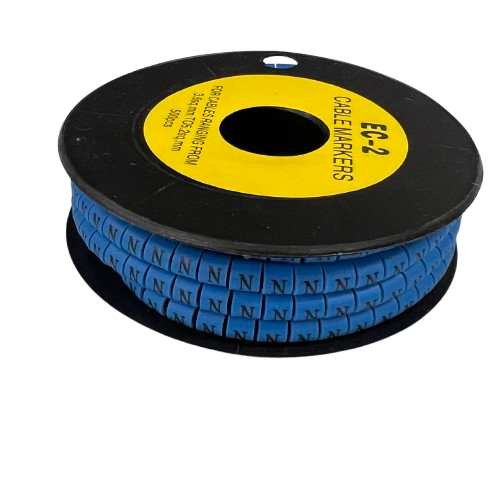 Grippes (N) Cable Marker 3.6mm to 5.2mm Color Blue 1roll 500pcs EC-2B