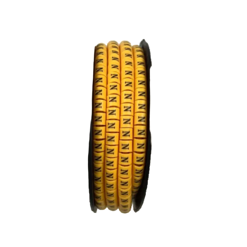 Grippes (N) Cable Marker 3.6mm to 5.2mm Color Yellow 1roll 500pcs) EC-2Y Wire Tagging
