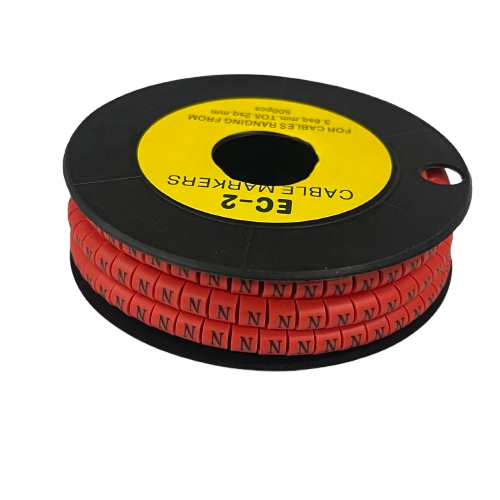 Grippes (N) Cable Marker 3.6mm to 5.2mm 500pcs per Roll Red