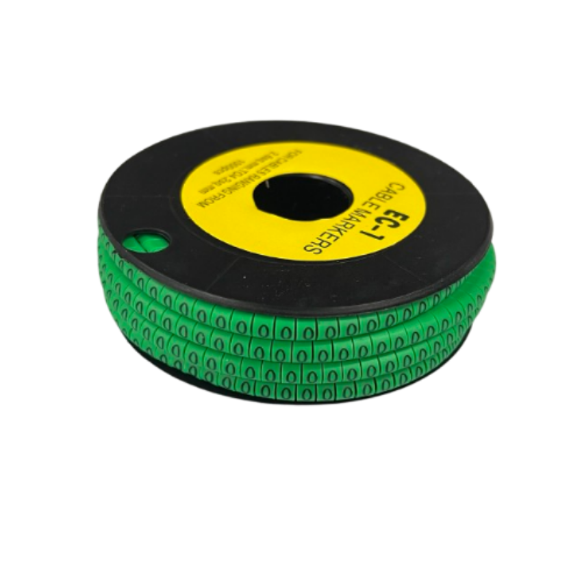 Cable (O) Marker EC-1 Green 2.6mm to 4.2mm 1000pcs 1 Roll EC-1G(O) Wire Tagging