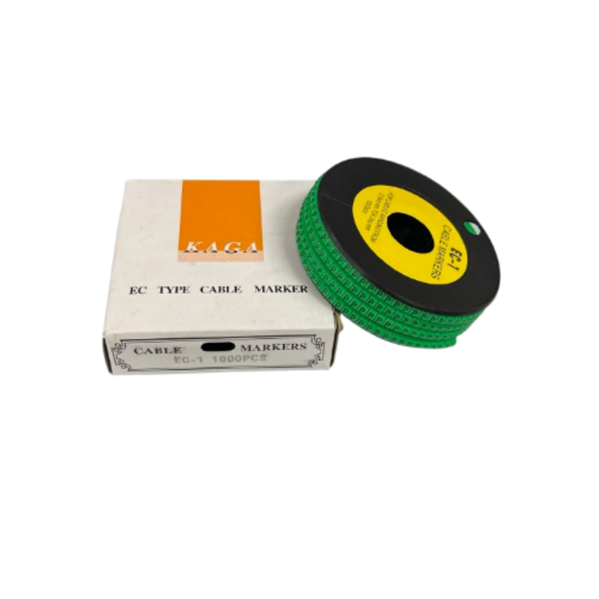 Cable (P) Marker EC-1 Green 2.6mm to 4.2mm 1000pcs 1 Roll EC-1G(P) Wire Tagging