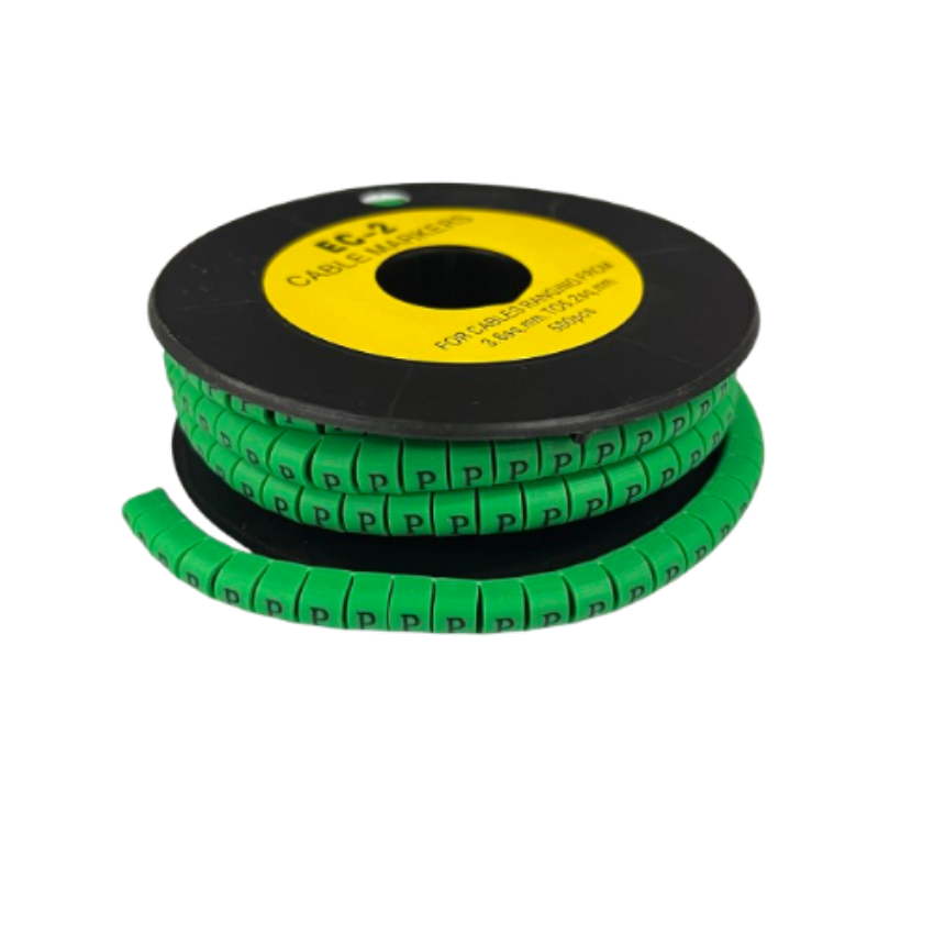 Grippes (P) Cable Marker 3.6mm to 5.2mm 500pcs EC-2G Wire Tagging