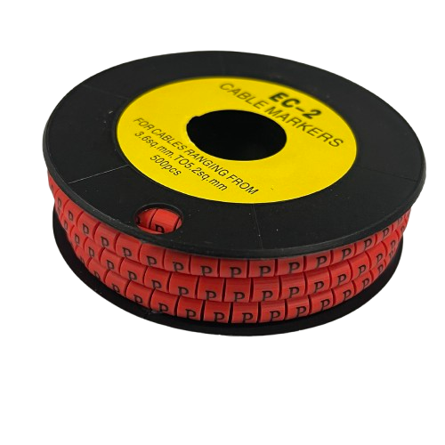 Grippes (P) Cable Marker 3.6mm to 5.2mm 500pcs per Roll Red