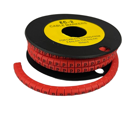Grippes (P) Cable Marker 3.6mm to 5.2mm 500pcs per Roll Red