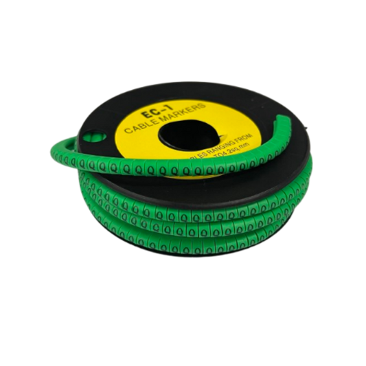 Cable (Q) Marker EC-1 Green 2.6mm to 4.2mm 1000pcs 1 Roll EC-1G(Q) Wire Tagging