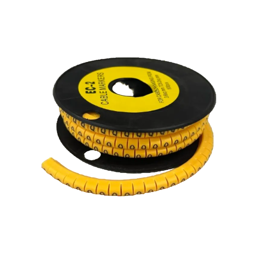 Grippes (Q) Cable Marker 3.6mm to 5.2mm Color Yellow 1roll 500pcs) EC-2Y Wire Tagging