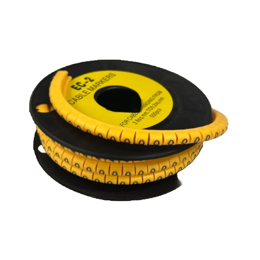 Grippes (Q) Cable Marker 3.6mm to 5.2mm Color Yellow 1roll 500pcs) EC-2Y Wire Tagging