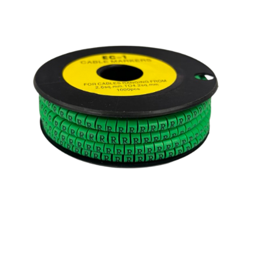 Cable (R) Marker EC-1 Green 2.6mm to 4.2mm 1000pcs 1 Roll EC-1G(R) Wire Tagging