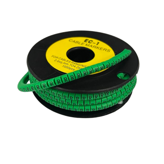 Cable (R) Marker EC-1 Green 2.6mm to 4.2mm 1000pcs 1 Roll EC-1G(R) Wire Tagging