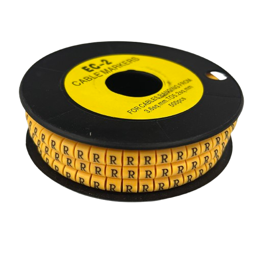 Grippes (R) Cable Marker 3.6mm to 5.2mm Color Yellow 1roll 500pcs) EC-2Y