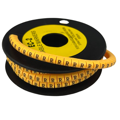 Grippes (R) Cable Marker 3.6mm to 5.2mm Color Yellow 1roll 500pcs) EC-2Y