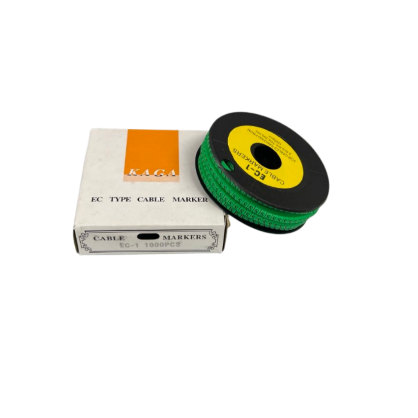 Cable (S) Marker EC-1 Green 2.6mm to 4.2mm 1000pcs 1 Roll EC-1G(S) Wire Tagging