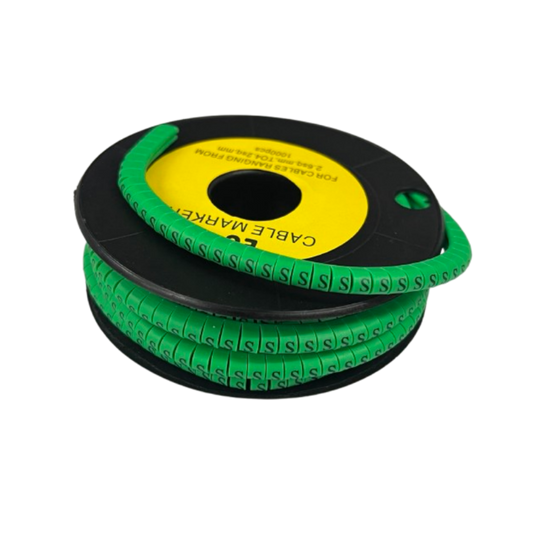 Cable (S) Marker EC-1 Green 2.6mm to 4.2mm 1000pcs 1 Roll EC-1G(S) Wire Tagging