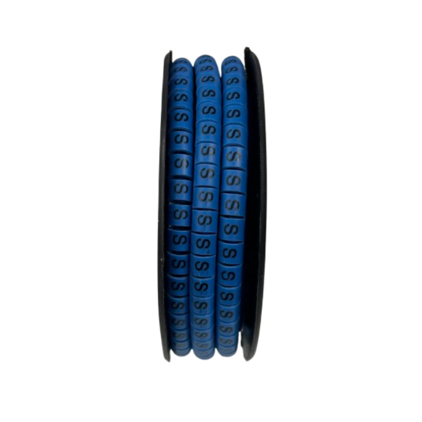 Grippes (S) Cable Marker 3.6mm to 5.2mm Color Blue 1roll 500pcs EC-2B Wire Tagging