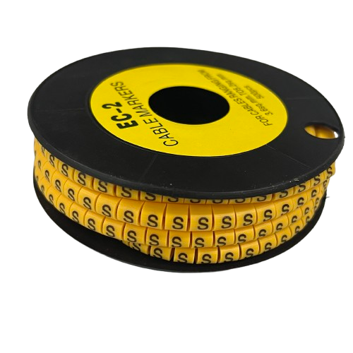 Grippes (S) Cable Marker 3.6mm to 5.2mm Color Yellow 1roll 500pcs) EC-2Y