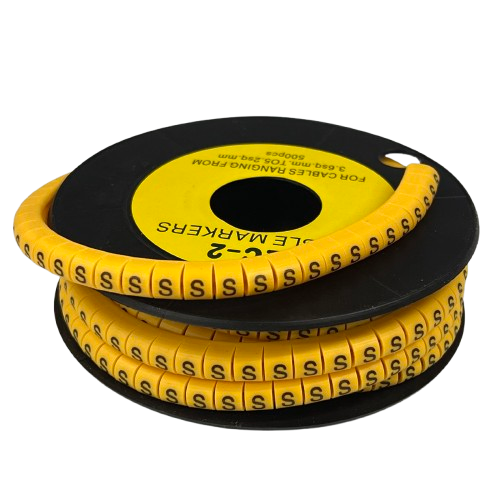 Grippes (S) Cable Marker 3.6mm to 5.2mm Color Yellow 1roll 500pcs) EC-2Y