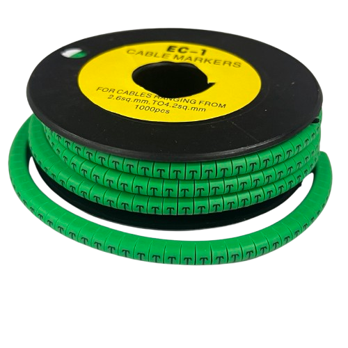 Cable (T) Marker EC-1 Green 2.6mm to 4.2mm 1000pcs 1 Roll EC-1G(T)