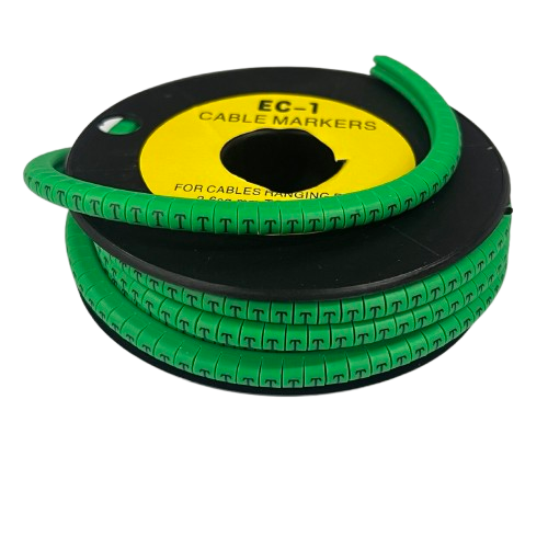 Cable (T) Marker EC-1 Green 2.6mm to 4.2mm 1000pcs 1 Roll EC-1G(T)