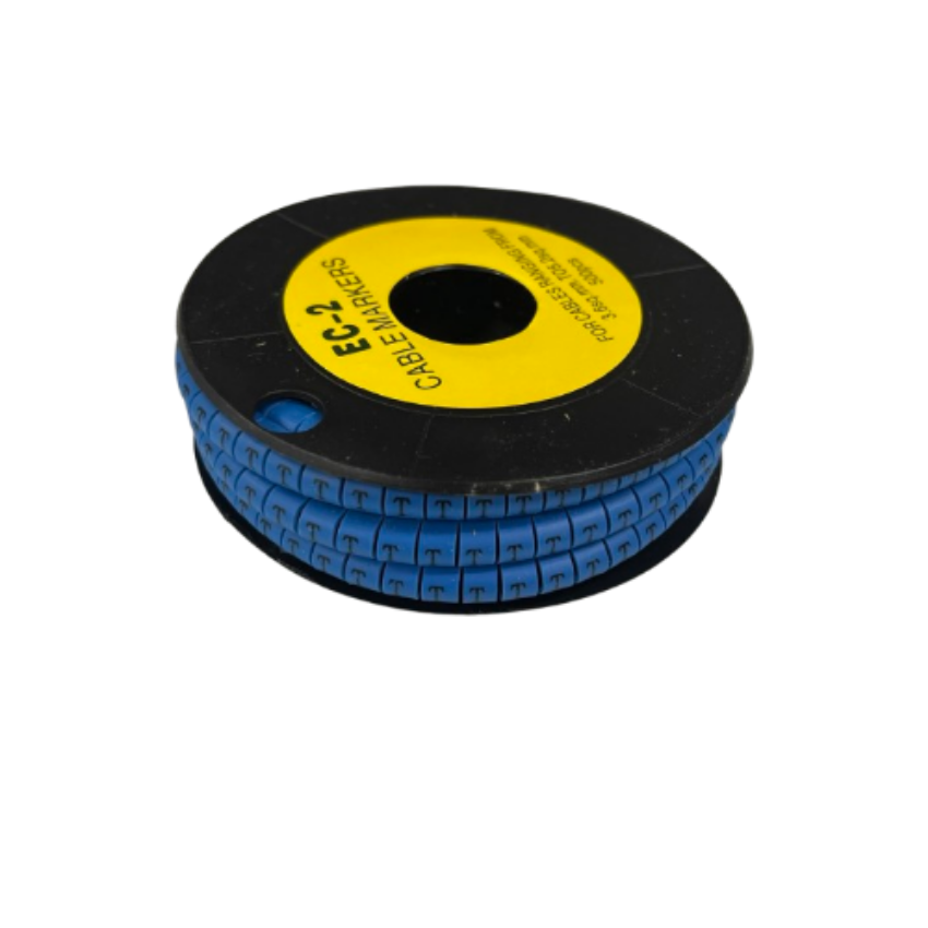 Grippes (T) Cable Marker 3.6mm to 5.2mm Color Blue 1roll 500pcs EC-2B Wire Tagging