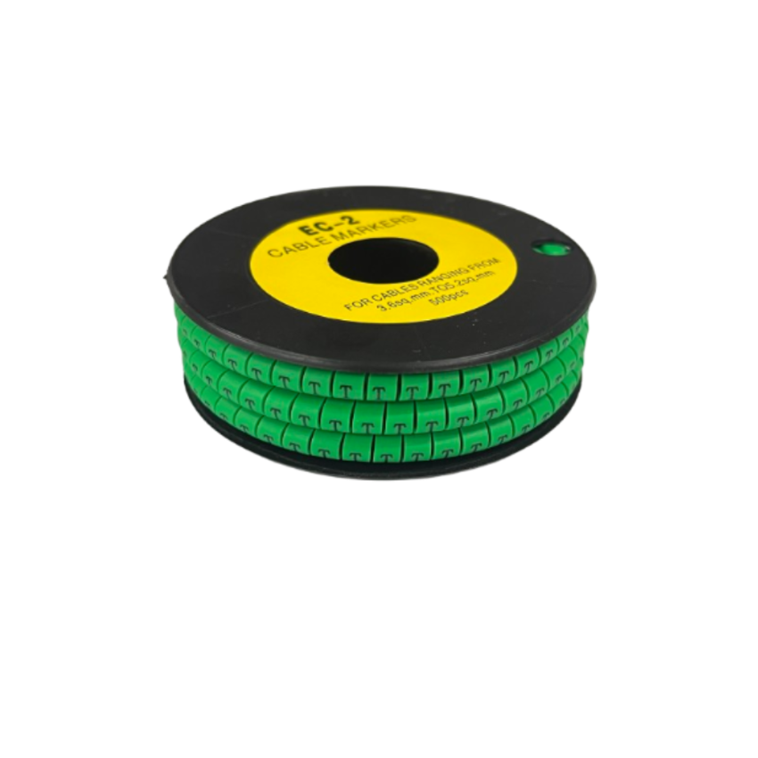 Grippes (T) Cable Marker 3.6mm to 5.2mm 500pcs EC-2G Wire Tagging