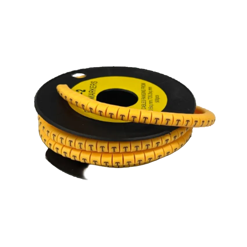Grippes (T) Cable Marker 3.6mm to 5.2mm Color Yellow 1roll 500pcs) EC-2Y Wire Tagging