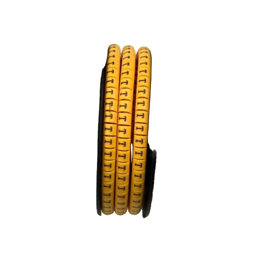 Grippes (T) Cable Marker 3.6mm to 5.2mm Color Yellow 1roll 500pcs) EC-2Y Wire Tagging