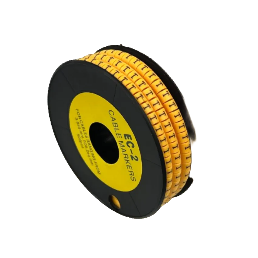 Grippes (T) Cable Marker 3.6mm to 5.2mm Color Yellow 1roll 500pcs) EC-2Y Wire Tagging