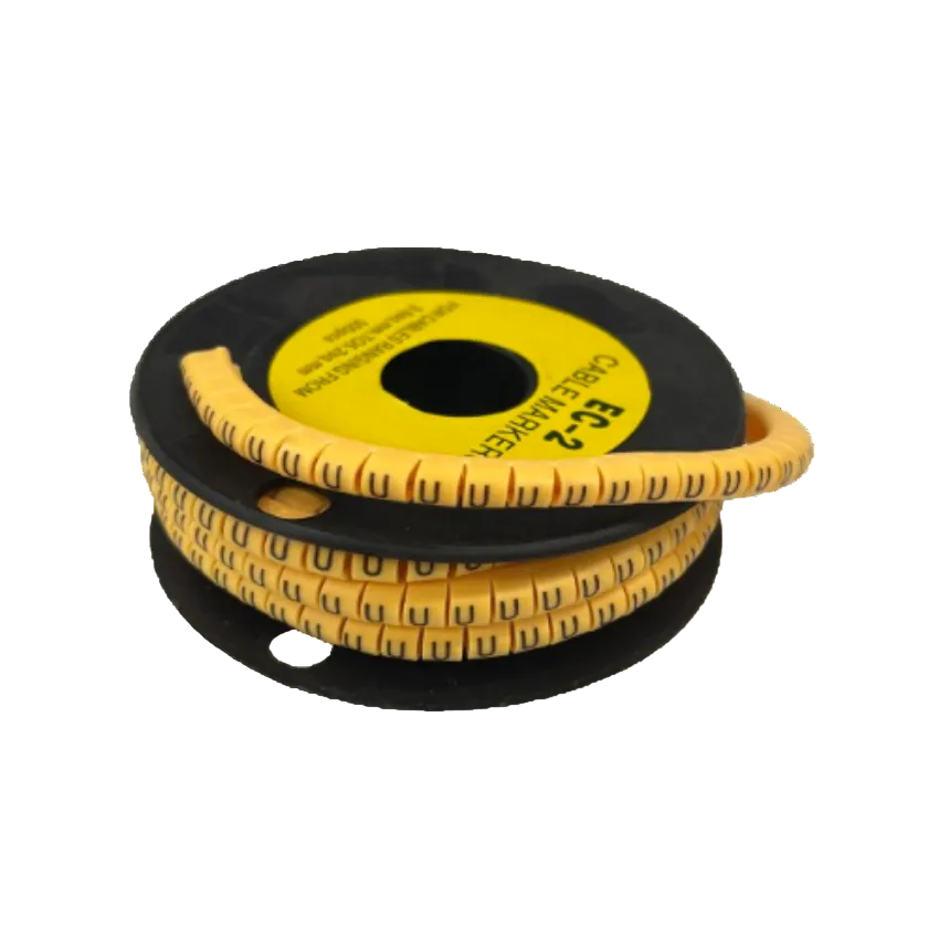 Grippes (U) Cable Marker 3.6mm to 5.2mm Color Yellow 1roll 500pcs) EC-2Y Wire Tagging