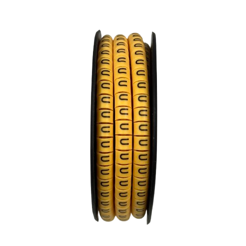 Grippes (U) Cable Marker 3.6mm to 5.2mm Color Yellow 1roll 500pcs) EC-2Y