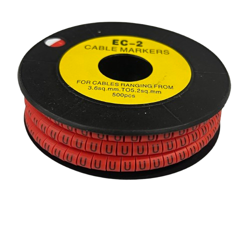 Grippes (U) Cable Marker 3.6mm to 5.2mm 500pcs per Roll Red