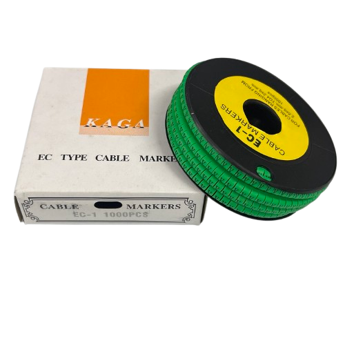Cable (V) Marker EC-1 Green 2.6mm to 4.2mm 1000pcs 1 Roll   EC-1G(V)