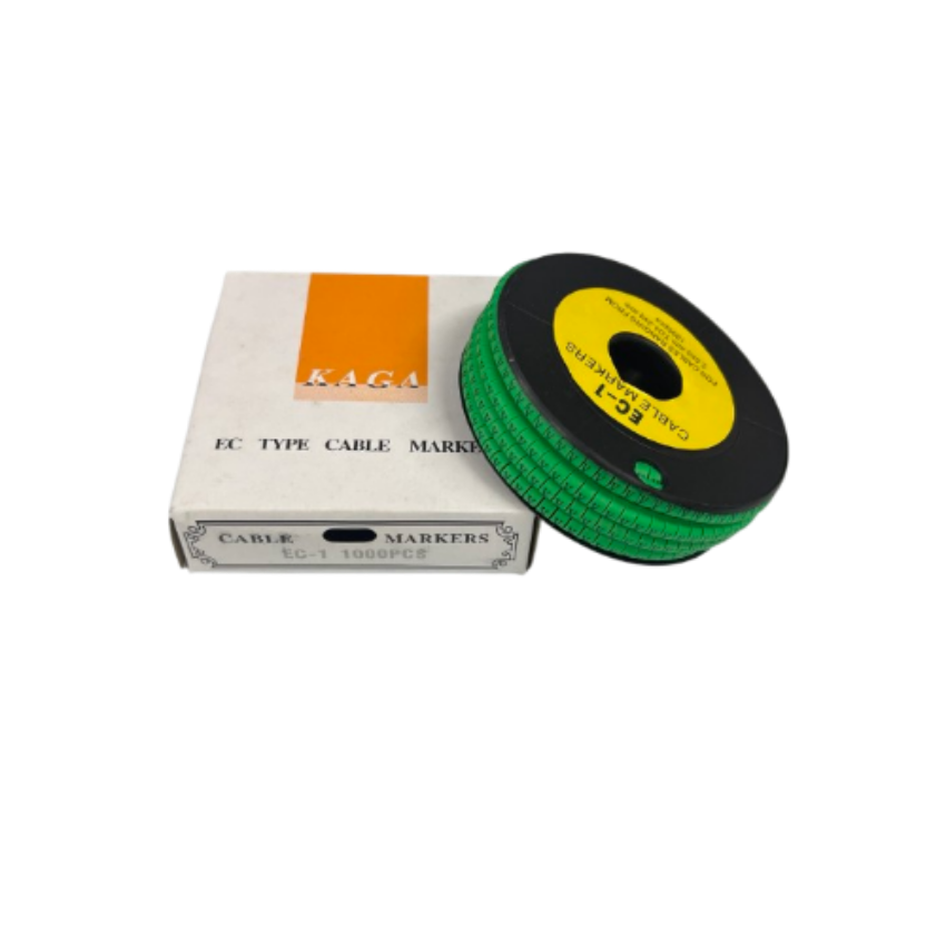Cable (V) Marker EC-1 Green 2.6mm to 4.2mm 1000pcs 1 Roll EC-1G(V) Wire Tagging