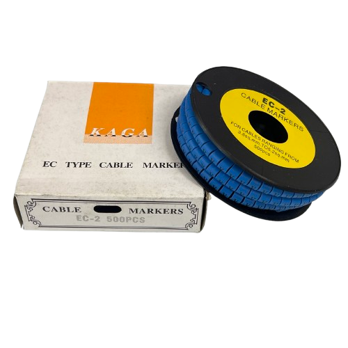 Grippes (V) Cable Marker 3.6mm to 5.2mm Color Blue 1roll 500pcs EC-2B