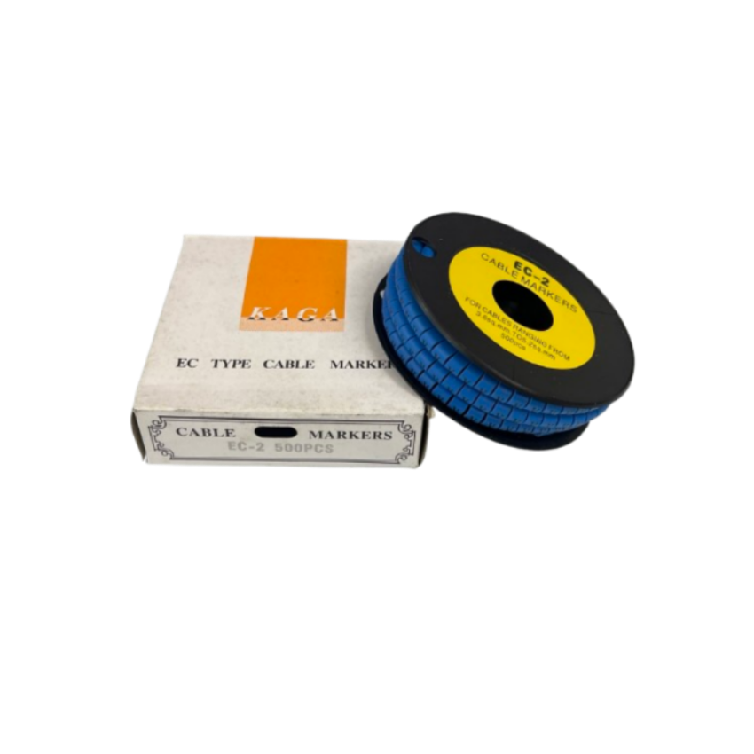 Grippes (V) Cable Marker 3.6mm to 5.2mm Color Blue 1roll 500pcs EC-2B Wire Tagging