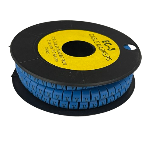 Grippes (V) Cable Marker 5.0mm to 7.2mm (350pcs) Blue