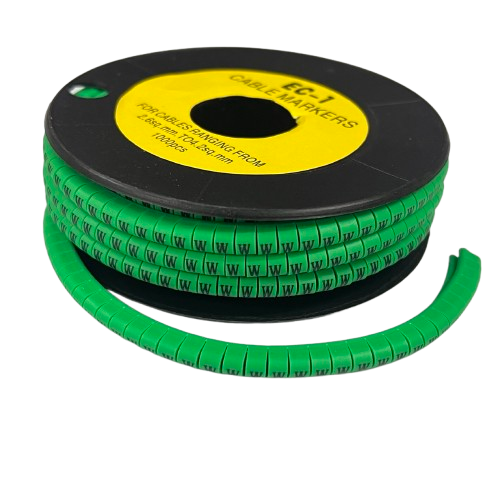Cable (W) Marker EC-1 Green 2.6mm to 4.2mm 1000pcs 1 Roll EC-1G(W)