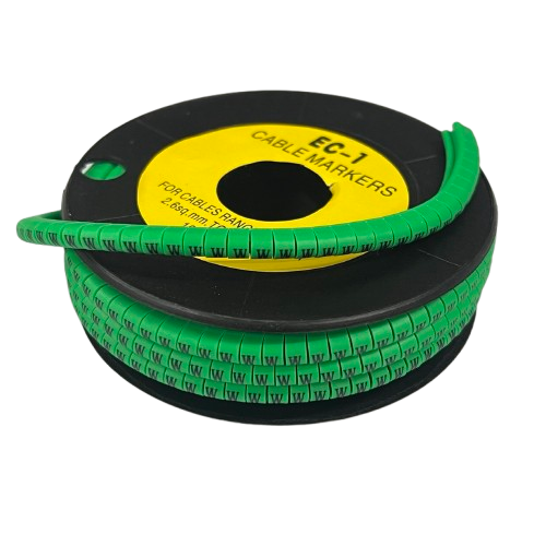 Cable (W) Marker EC-1 Green 2.6mm to 4.2mm 1000pcs 1 Roll EC-1G(W)
