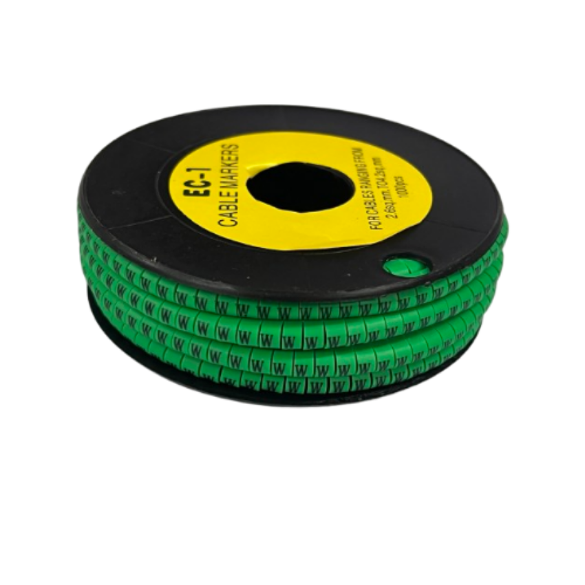 Cable (W) Marker EC-1 Green 2.6mm to 4.2mm 1000pcs 1 Roll EC-1G(W) Wire Tagging