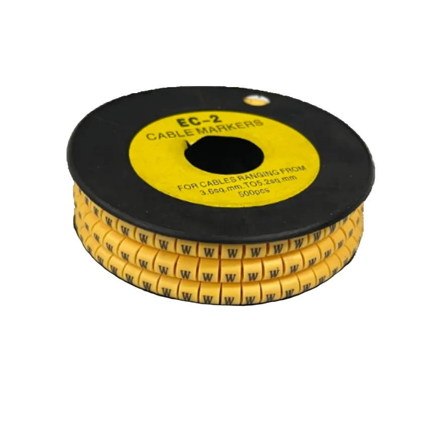 Grippes (W) Cable Marker 3.6mm to 5.2mm Color Yellow 1roll 500pcs) EC-2Y Wire Tagging