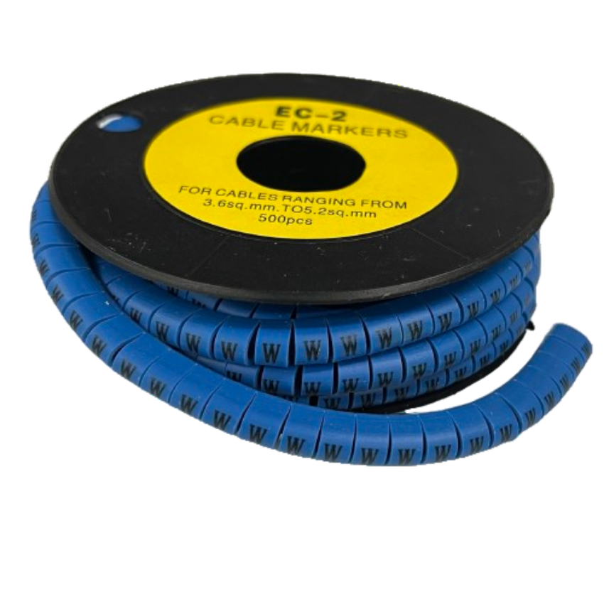 Grippes (W) Cable Marker 5.0mm to 7.2mm (350pcs) Blue EC-3B(W) Wire Tagging