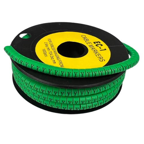 Cable (Y) Marker EC-1 Green 2.6mm to 4.2mm 1000pcs 1 Roll EC-1G(Y)