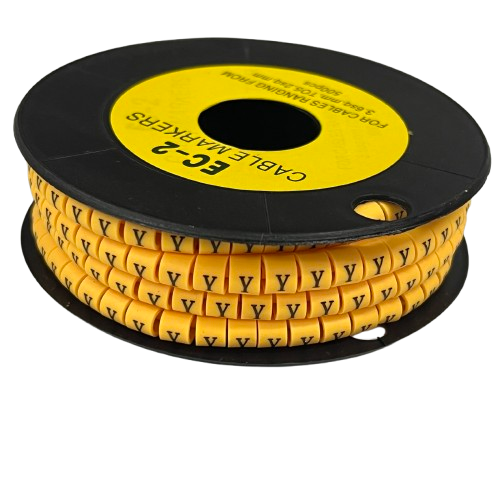 Grippes (Y) Cable Marker 3.6mm to 5.2mm Color Yellow 1roll 500pcs) EC-2Y