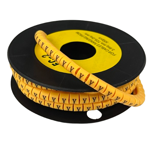 Grippes (Y) Cable Marker 3.6mm to 5.2mm Color Yellow 1roll 500pcs) EC-2Y