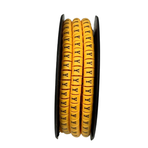 Grippes (Y) Cable Marker 3.6mm to 5.2mm Color Yellow 1roll 500pcs) EC-2Y