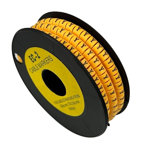 Grippes (Y) Cable Marker 3.6mm to 5.2mm Color Yellow 1roll 500pcs) EC-2Y